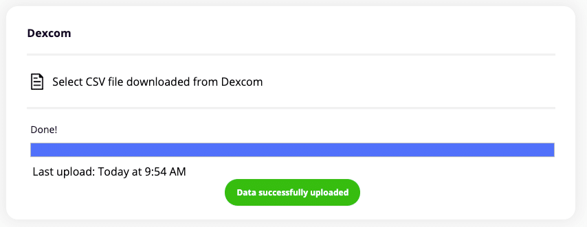 Dexcom upload success